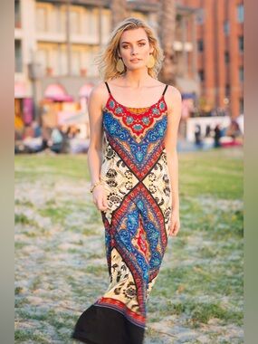 Vibrant Point Zero Bohemian Paisley Dress